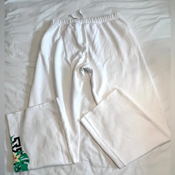 NWOT PINK Victoria’s Secret White Everyday Lounge Boyfriend Logo Pant Size M - Picture 4 of 8